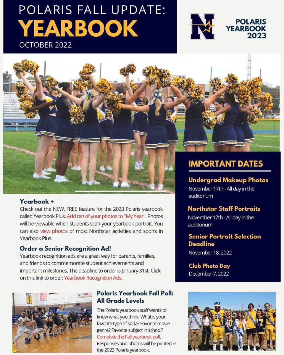 NHSVideo's tweet image. Make sure to get your yearbook at its CHEAPEST price now !! 
Read through the fall update of our yearbook here! 
jostens.com/apps/store/pro…