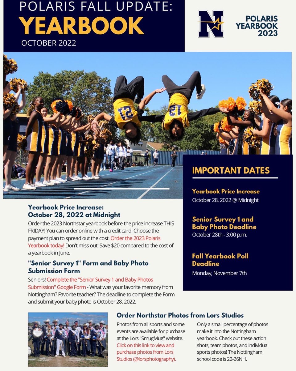NHSVideo's tweet image. Make sure to get your yearbook at its CHEAPEST price now !! 
Read through the fall update of our yearbook here! 
jostens.com/apps/store/pro…