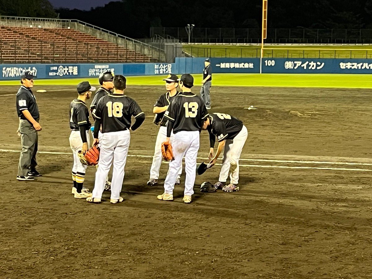 HORNETS893150's tweet photo. 2022.10.23（日）
【第39回水戸市軟式野球選手権大会】
🆚IDATEN 様
:ノーブルホームスタジアム水戸

  I  |012 010 102 3|10
Hs|100 211 002 0|7
（9.10回 タイブレーク）

樫村・草野ー森谷

2度のタイブレークを行うも力及ばず、、
打点王和田、意地の同点打
平山打撃絶好調
草野104球の熱投 https://t.co/VUidxj3lJ5