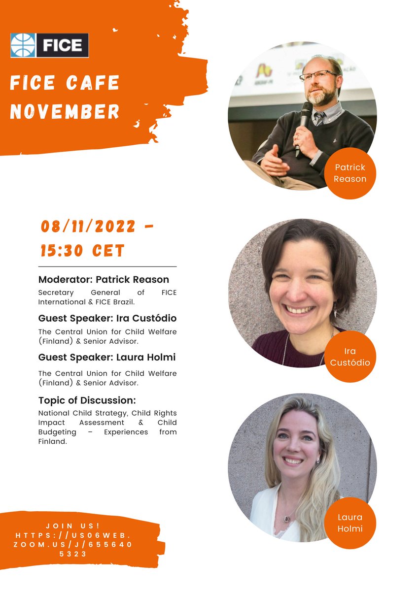 We are very happy to invite you to the next new and improved FICE CAFÈ, which will take place on 08 November 2022 - 15:30 - 17:00 CET. 

Register: forms.gle/oCcEDynmBJAcD6…
Or just pop into the meeting: us06web.zoom.us/j/6556405323