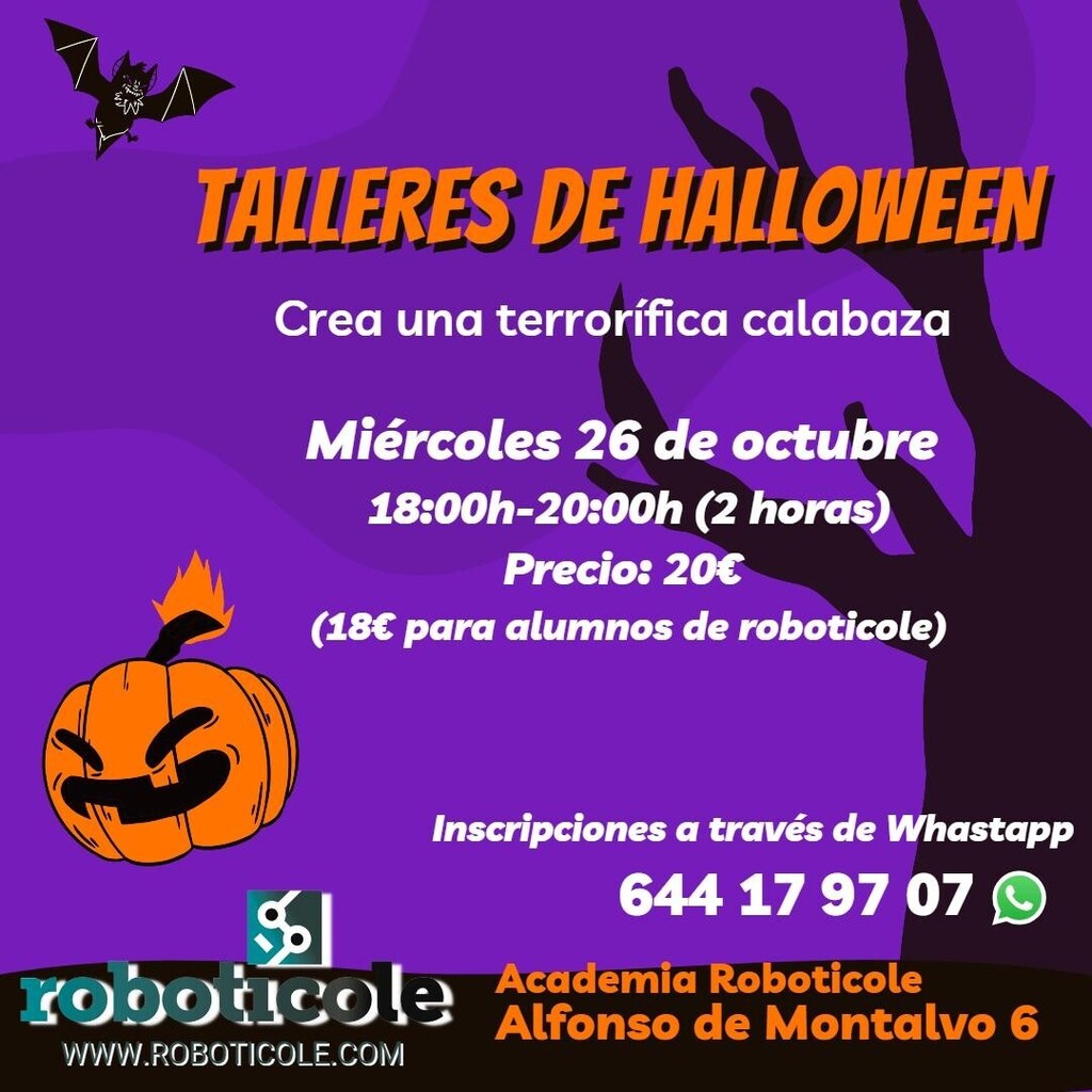 roboticole's tweet photo. 👾¡¡TALLER DE HALLOWEEN DISEÑA UNA TERRORÍFICA CALABAZA EN 3D!!👾

Estamos recogiendo la cosecha de calabazas para tenerlas preparadas para mañana. Aprenderán a diseñarla paso a paso y se llevarán una a casa.

¡No te lo pierdas y vente con nosotros a n… https://t.co/dji3MzduN2 https://t.co/CUMovwJINS