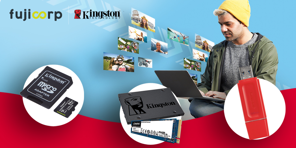 Kingston, fabricante de alta tecnología y fiabilidad con más de 35 años de experiencia en el desarrollo de productos de almacenamiento con soluciones que simplifican y mejoran la eficiencia: Memorias RAM, Unidades SSD y de Estado sólido, Memoria SD, Micro SD y Pendrives.