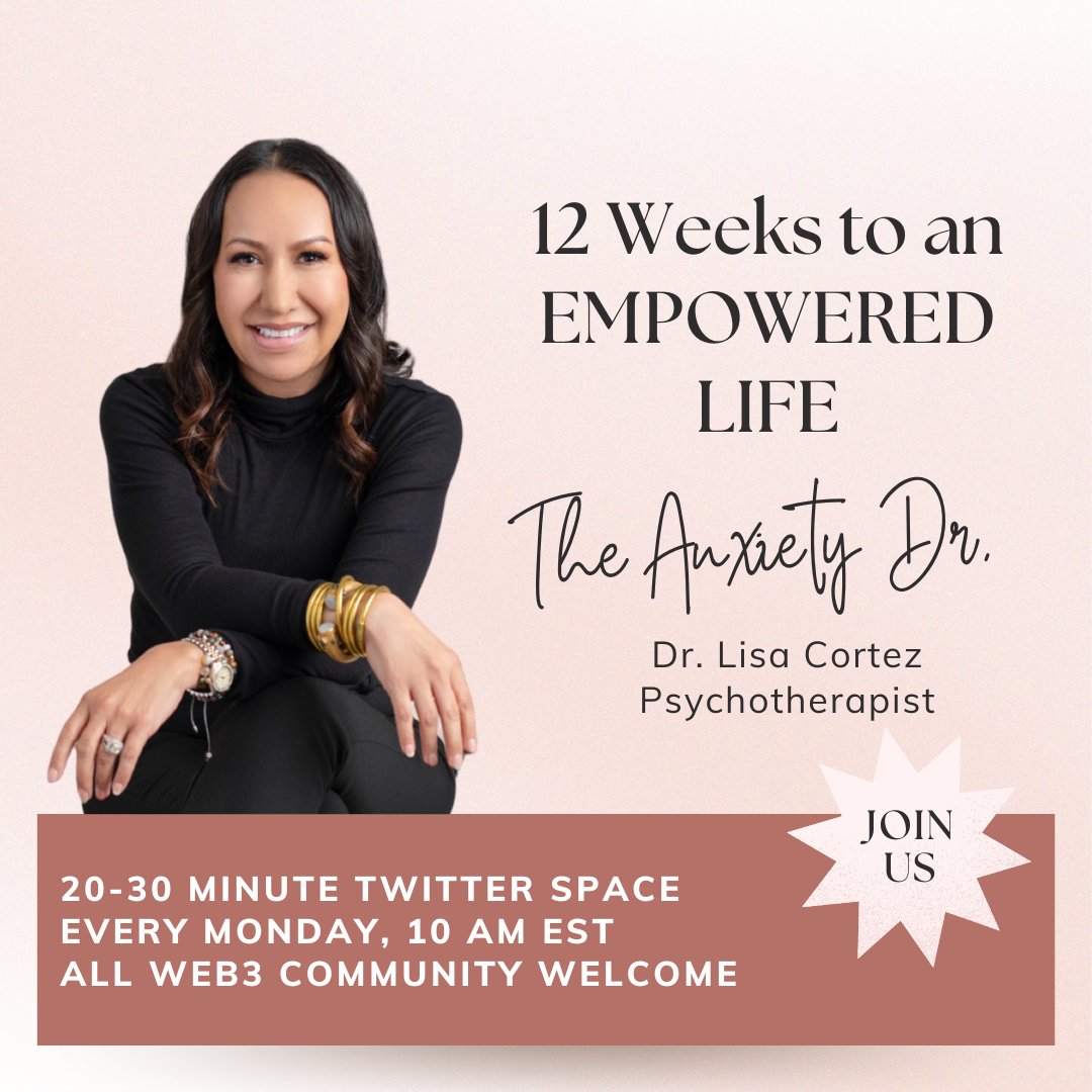 Calling all DEGENS, FOUNDERS, and COMMUNITY MEMBERS. Join us every Monday at 10 am EST. Starting 
October 31st. My gift to web3. Let's learn to let go and reach our full, empowered potential.
.
.
#nft #nftcommunity #mindfulness #mentalhealth #web3 #stress #empowerment