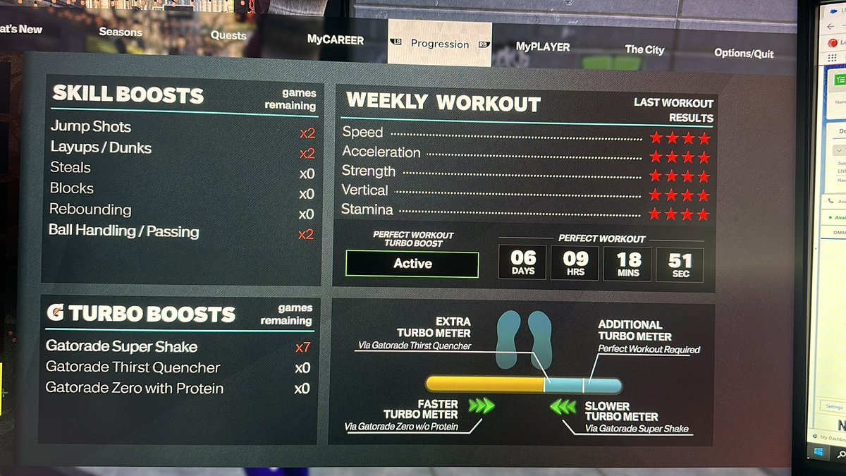 BrockDoherty's tweet photo. @2KSupport gym rat badge done but doesn’t show on any character? https://t.co/3HMerdiG8R