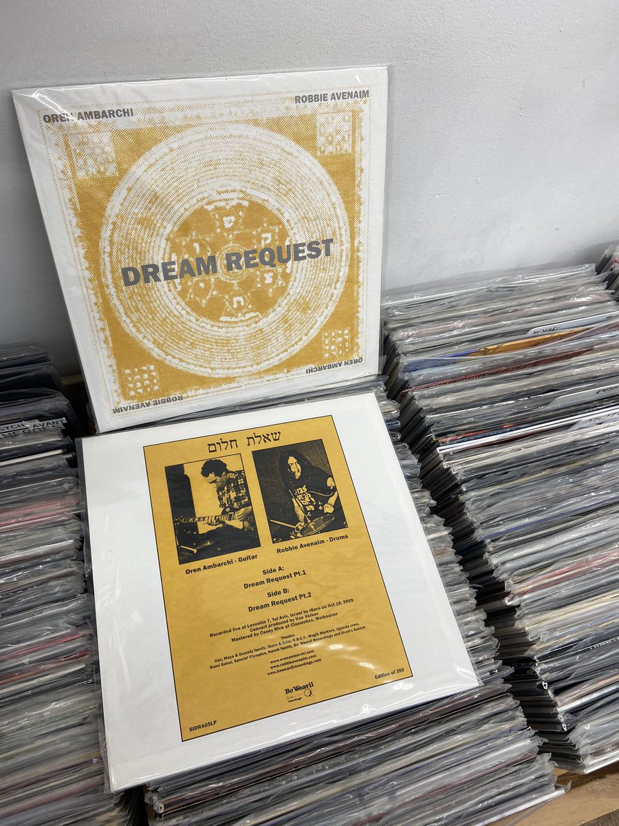 Record Grouch (@recordgrouch) on Twitter photo New-In: #restock of this early mid-career <a href="/orenambarchi/">Oren Ambarchi</a> and Robbie Avenaim (What is Music? founder) LP, via <a href="/Bo_Weavil/">Bo'Weavil Recordings</a>
_Dream Request_ (2011, 350 copies) New-In: #restock of this early mid-career <a href="/orenambarchi/">Oren Ambarchi</a> and Robbie Avenaim (What is Music? founder) LP, via <a href="/Bo_Weavil/">Bo'Weavil Recordings</a>
_Dream Request_ (2011, 350 copies)