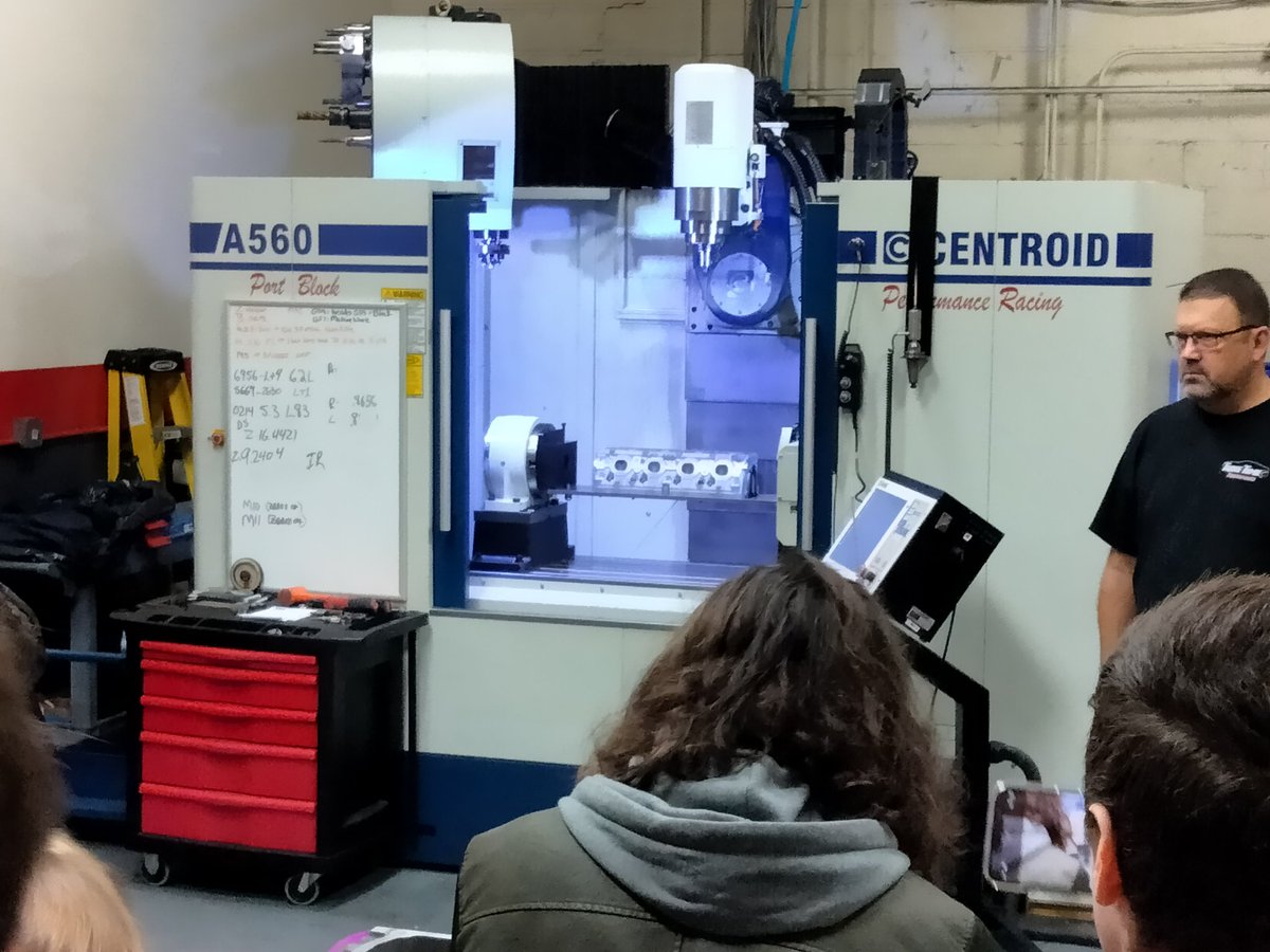 SpartanSOT's tweet photo. Some photos from our advance manufacturing visit to Tool Time Performance.  Students viewed real life applications for our machines and systems used in Makerspace and cad classes.  @tooltimeperformance https://t.co/rubKnw9UhV