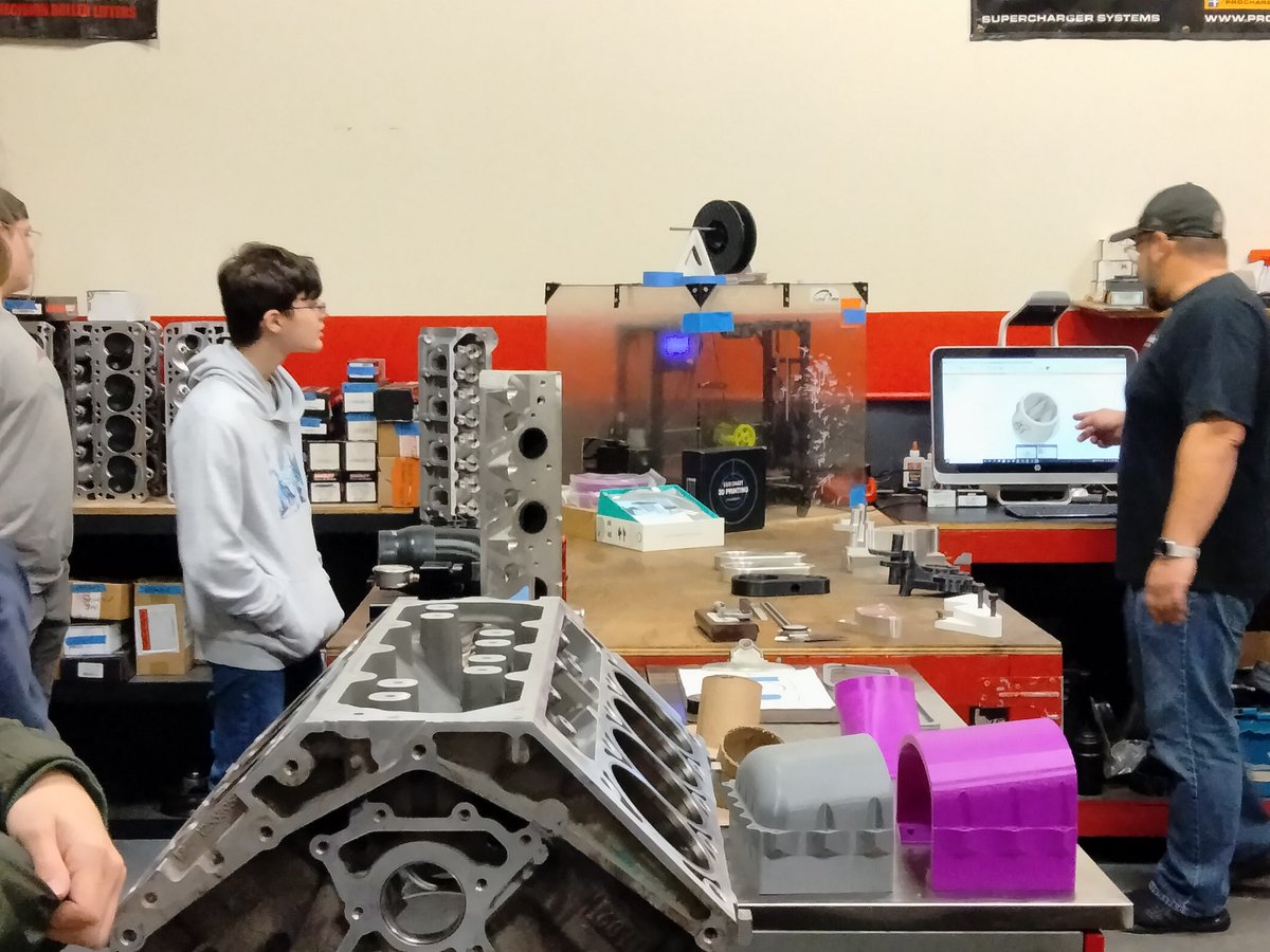 SpartanSOT's tweet photo. Some photos from our advance manufacturing visit to Tool Time Performance.  Students viewed real life applications for our machines and systems used in Makerspace and cad classes.  @tooltimeperformance https://t.co/rubKnw9UhV