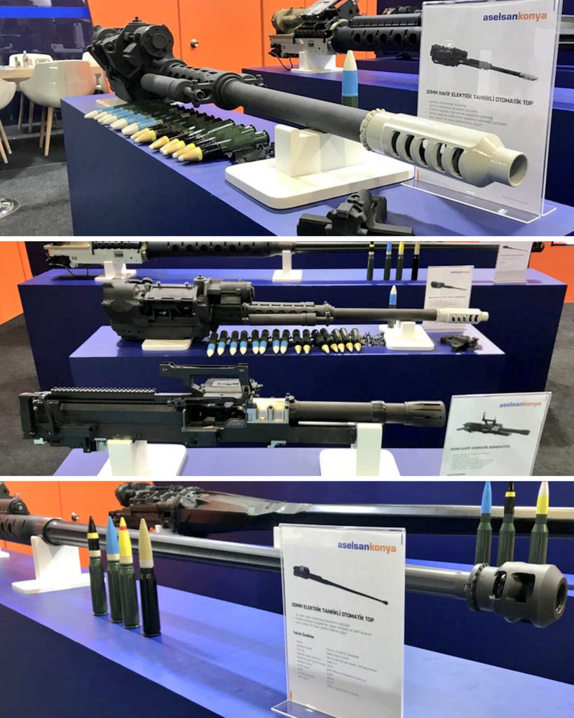 Aselsan Konya tarafından yerli ve milli imkanlarla geliştirilen 40 mm hafif otomatik bombaatar, 30 mm hafif elektrik tahrikli otomatik top, 30 mm elektrik tahrikli otomatik top ve 35 mm elektrik tahrikli otomatik top.
#YerliveMilliSanayi 
#MilliTeknolojiHamlesi