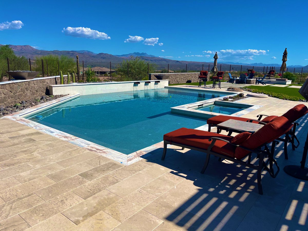calpool's tweet image. This stunning backyard in Rio Verde has so many angles that the Pythagorean Theorem summed it up as perfection 😍 📐 #rioverdepool #azbackyarddesign #arizonaliving #tuesdayvibe