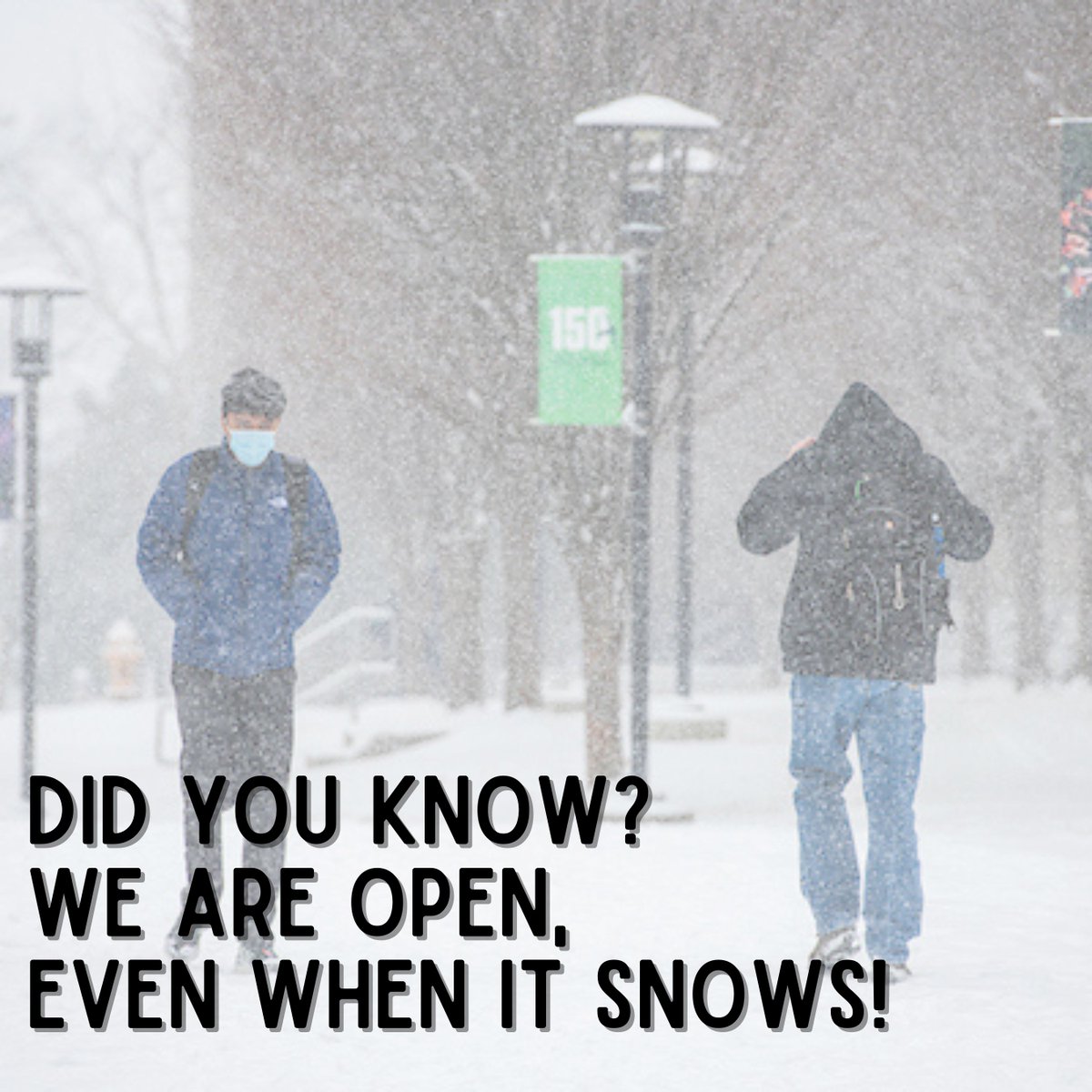 sandtdining's tweet photo. β Did you know? Even during campus shut downs, dining locations stay open! With the upcoming seasonal weather changes, we wanted to let you know; we'll be here, even if campus cancels classes. βοΈ
.
.
.
#weatherplan #sandtdining https://t.co/RbfRNvp1Tl