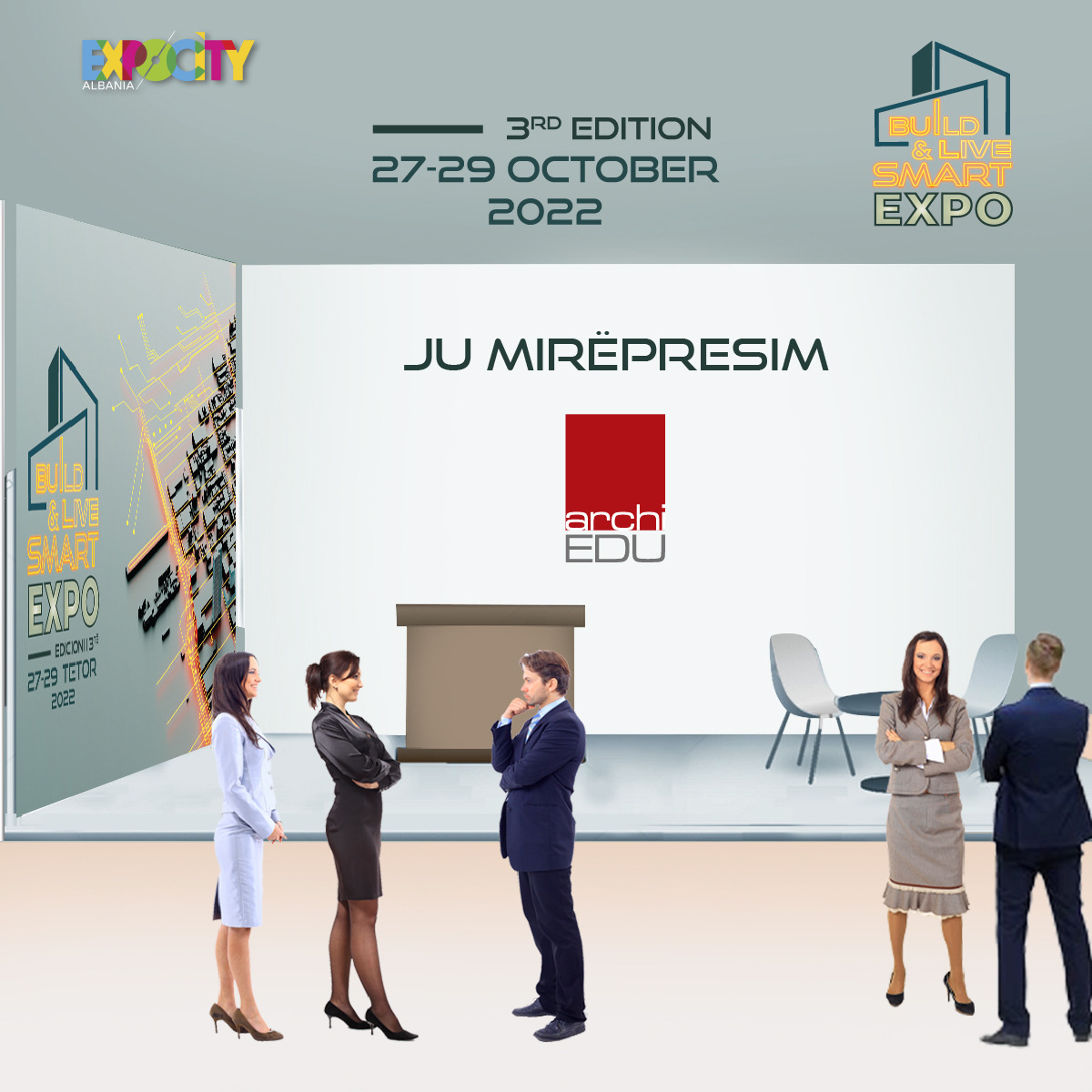 ExpocityAlbania's tweet photo. Ju prezantojmë me disa nga ekspozuesit në 🏙️BUILD &amp; LIVE SMART EXPO 2022!

Ju mirëpresim në datat 27-28-29 Tetor në ExpoCity Albania.
.
.
.
.
.
#smartcity #greencity #smart #innovation #city #construction #architecture #design #building #interiordesign #renovation #engineering https://t.co/dyrOnIJnrg