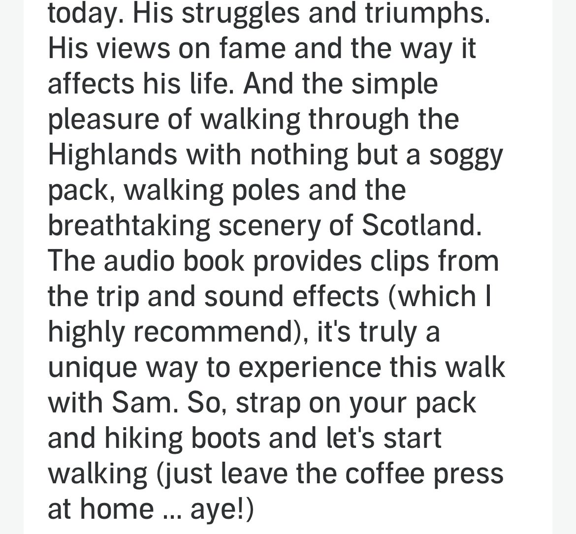 Don’t forget to go to @audible_com and @amazon (or your book provider of choice) and review #Waypoints @SamHeughan #SamHeughan