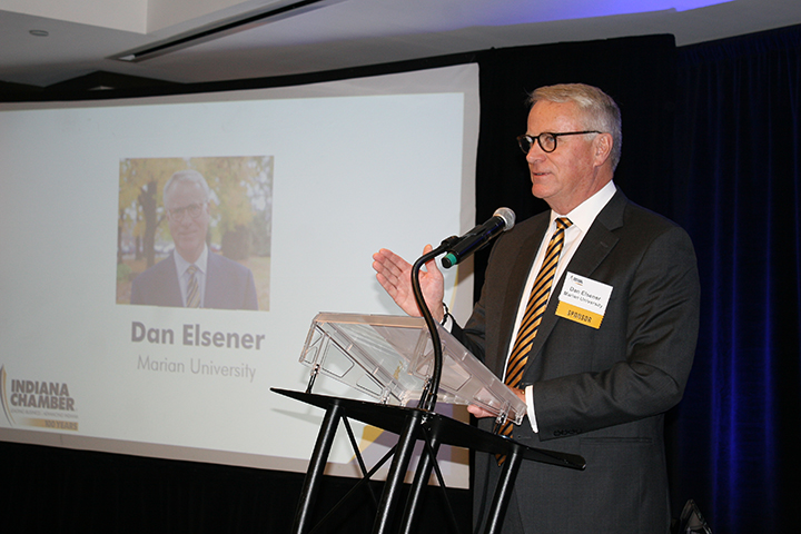 Congrats to Dan Elsener of @MarianUniv! Today he was named as our inaugural Workforce Leader of the Year. Read: indianachamber.com/marian-univers…