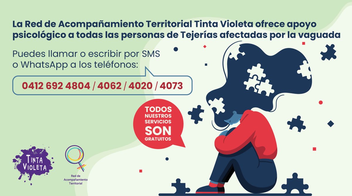 tinta_violeta's tweet photo. ♀️ La Red de Acompañamiento Territorial Tinta Violeta agrupadas en Sucre y Aragua, REPAS en Apure, Mujeres por la Vida en Lara y Shippiyukon en Bolívar ofrecen apoyo psicológico a las víctimas del deslave de Tejerías

📲 Llama o escribe a los números que aparecen en el post https://t.co/LEmc6F1iT2
