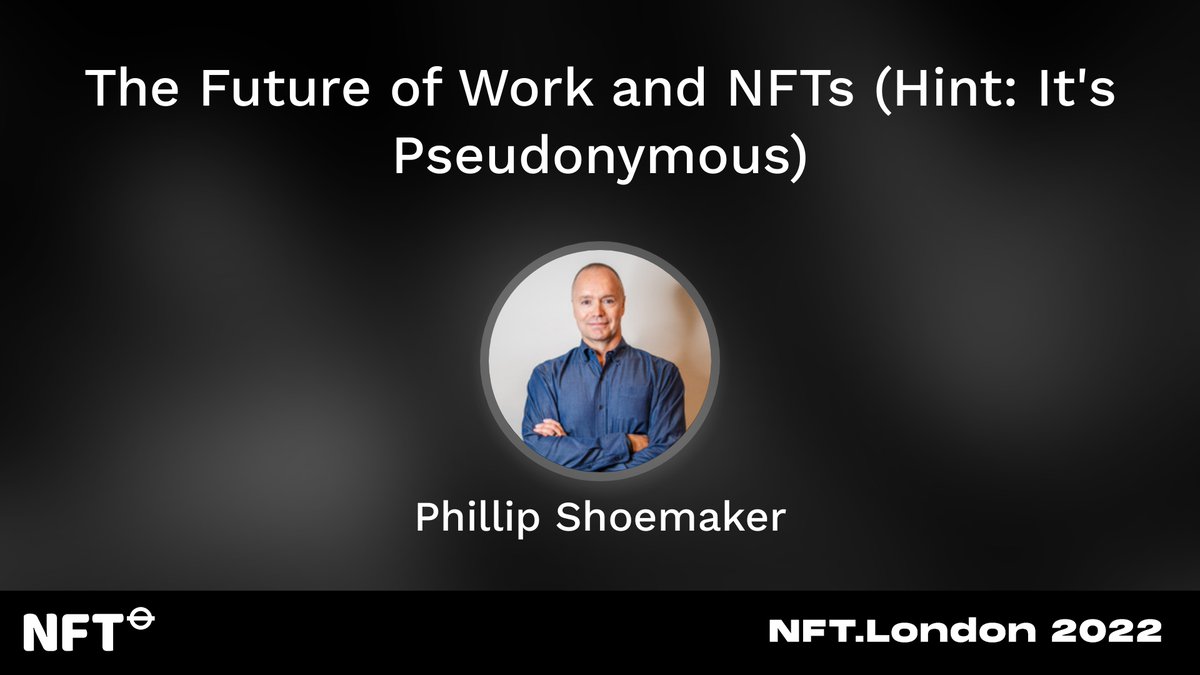 pbsIdentity's tweet image. In just over a week, I will be speaking at NFT.London about the Future of Work. Come hear what @identity has to say about #pseudonymity

nftlondon.sessionize.com/session/366560