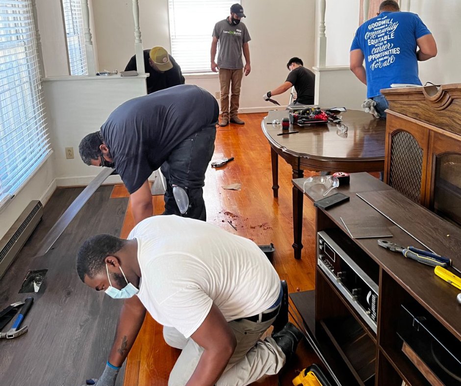 October marks #CareersinConstructionMonth! Our training programs – focused on areas like construction basics, carpentry, HVAC, &amp; electrical – help people in our community access high-potential, family-sustaining trade careers at no cost to them. Read more: goodwillsp.org/goodwill-partn…