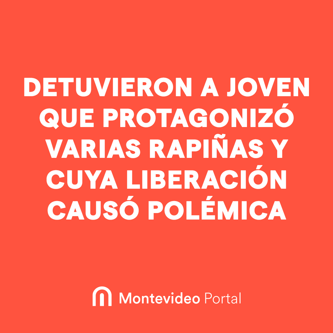portalmvd's tweet photo. DETUVIERON A JOVEN QUE PROTAGONIZÓ VARIAS RAPIÑAS Y CUYA LIBERACIÓN CAUSÓ POLÉMICA
“La fiscal #BrendaPuppo chequeó a ver si existía una orden de detención con respecto a esa persona y a esa hora no existía ninguna orden de detención”, informó #Benech. https://t.co/L1MmItQ4QP