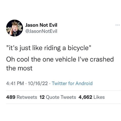 No_Front_Brakes's tweet photo. Accurate. https://t.co/XPV4y5a9I3 https://t.co/SSD4gLRZQ0
