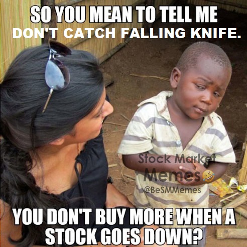 BeSMMemes's tweet photo. 🔰Financial Experts #Advice On RBL Bank 🏦
You Don’t Buy More When A Stock Goes Down?

Retail - Investors 😎
So You Mean To Tell Me Don’t Catch #Falling Knife 😂    

👉https://t.co/mxHnk07sSu
#Investor #RetailInvestor #FinancialExperts
#Memes #StockMarketMemes @BeSMMemes https://t.co/2C1KHgvOP9