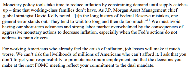 NickTimiraos's tweet photo. Senate Banking Committee Chairman Sherrod Brown (D., Ohio) asks Jay Powell to slow down interest rate rises in a letter one week before the FOMC meeting (and two weeks before congressional elections) 

https://t.co/uSOZBnqv31 https://t.co/jcmJI9L8qD
