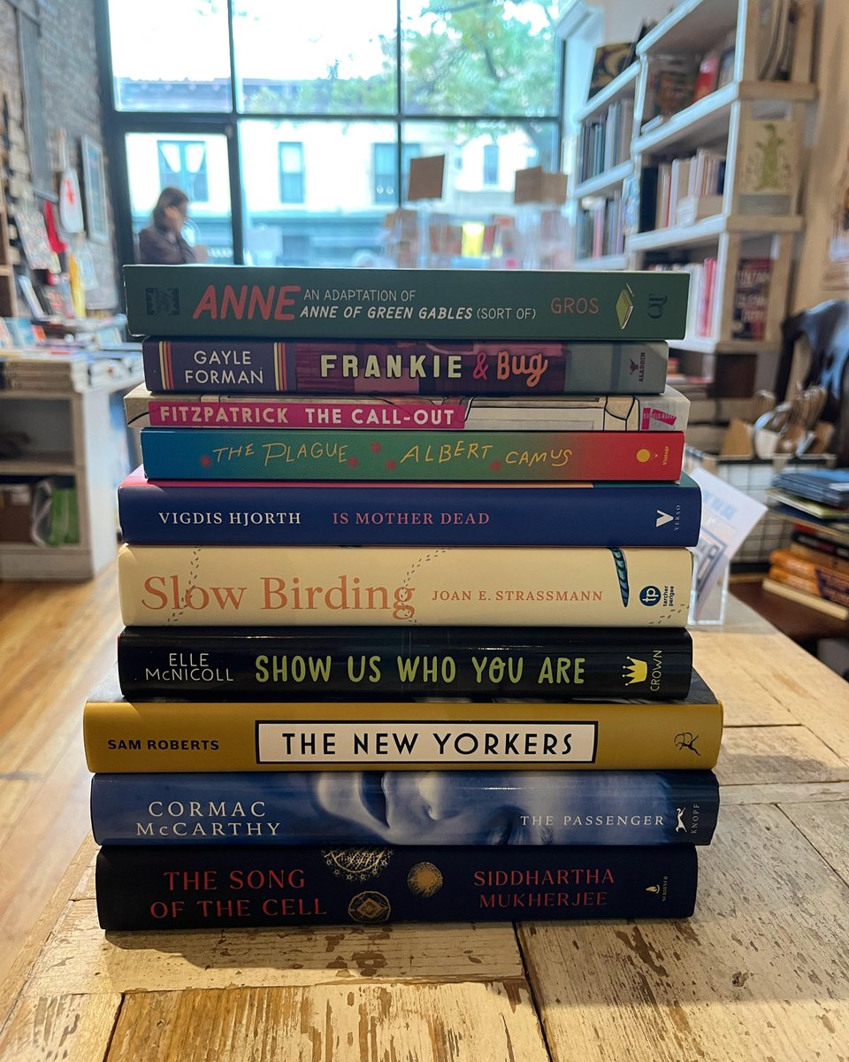 Happy #NewReleaseTuesday! Grab a few of these new & new to paperback releases to curl up with on this foggy day. #anne #frankieandbug #thecallout #theplague #ismotherdead #slowbirding #showuswhoyouare #thenewyorkers #thepassenger #thesongofthecell #brooklyn #shoplocal