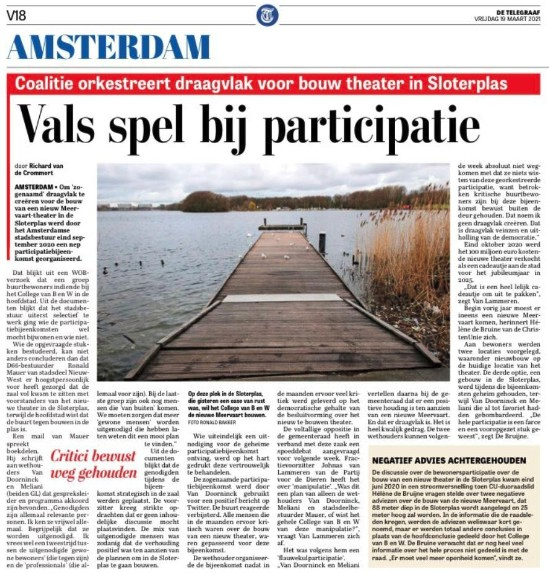 Weet u dit nog, en dat bij het spoeddebat de 3 insprekersplekken al weggeven waren aan de voorstanders? Waaronder de directeur Meervaart en de kroonenberg ontwikkelaars.