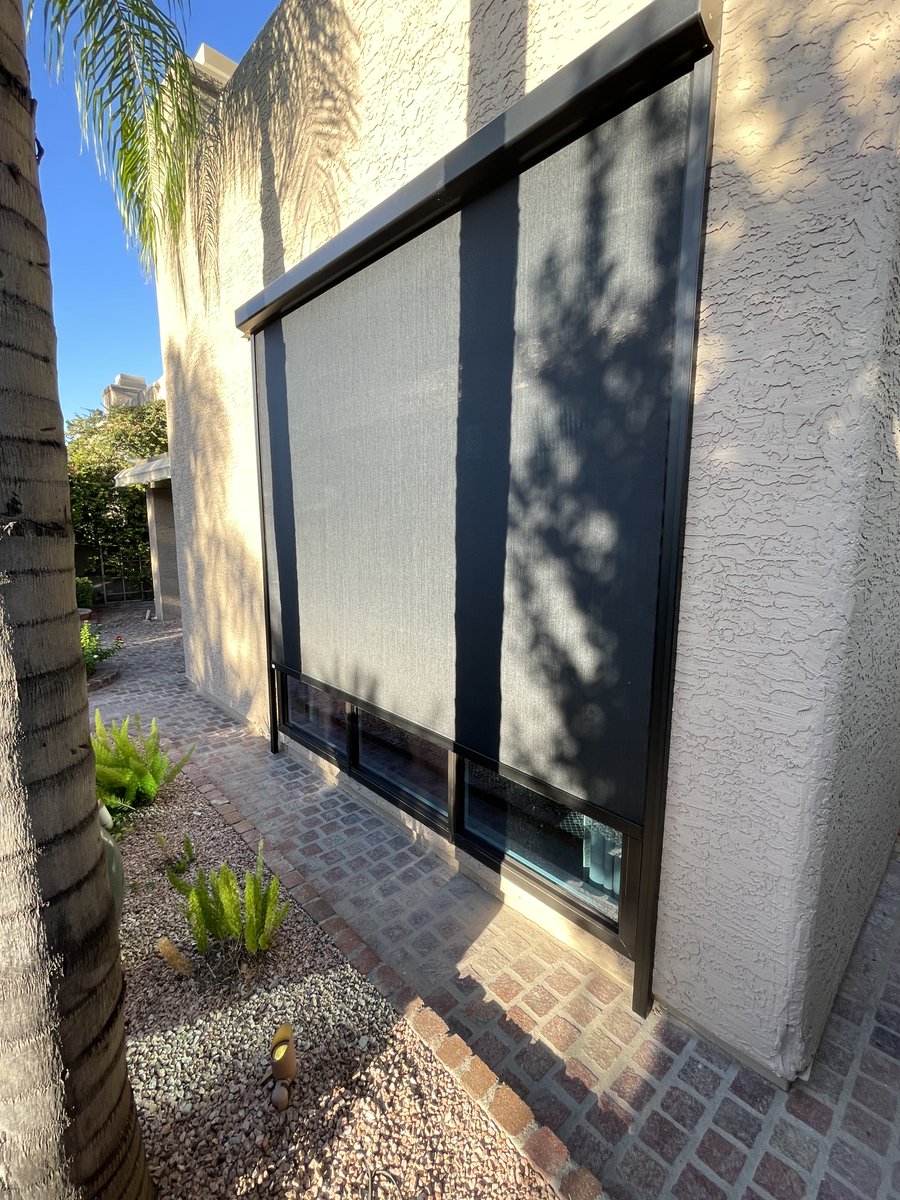 AZSunSolutions's tweet photo. Here at AZ Sun Solutions, we proudly provide sun screens for every home style and budget. 
➡️ Blocks 96% of UV rays
➡️ Prevents energy loss
➡️ Keeps your pets 🐶 IN and pests 🦗 OUT
➡️ Instantly decreases room temperature
➡️ 10-year warranty

#patioscreens #patio #windowscreeens https://t.co/3VMATHllTH