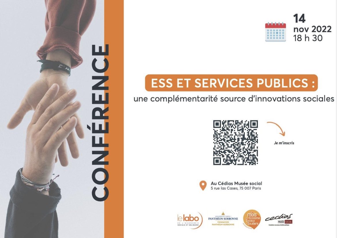 Fondation Panthéon-Sorbonne (@fondasorbonne) on Twitter photo La Chaire ESoPS de la Fondation co-organise avec le Labo de l'Economie sociale et solidaire (ESS) et les étudiants du Master Cadres des organismes du secteur social (COSS) de <a href="/SorbonneParis1/">Université Paris 1 Panthéon-Sorbonne</a> sa prochaine conférence 👇
helloasso.com/associations/l… La Chaire ESoPS de la Fondation co-organise avec le Labo de l'Economie sociale et solidaire (ESS) et les étudiants du Master Cadres des organismes du secteur social (COSS) de <a href="/SorbonneParis1/">Université Paris 1 Panthéon-Sorbonne</a> sa prochaine conférence 👇
helloasso.com/associations/l…