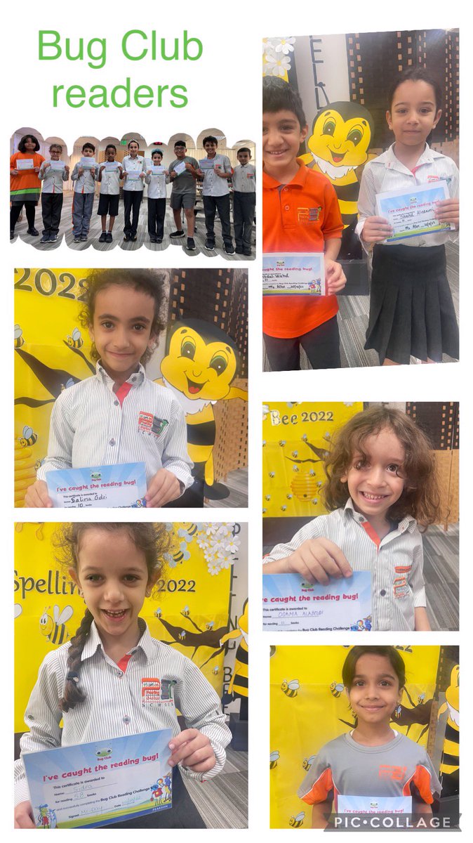 EdmentLynsey's tweet photo. @psisqatar 
Motivating students to read can be difficult in this technical age, our students compete weekly for the Bug Club champion award and last week we had our first Spelling Bee of the year. The students had a great day and we are all proud of their efforts. Well done! https://t.co/DC0O16tFh9
