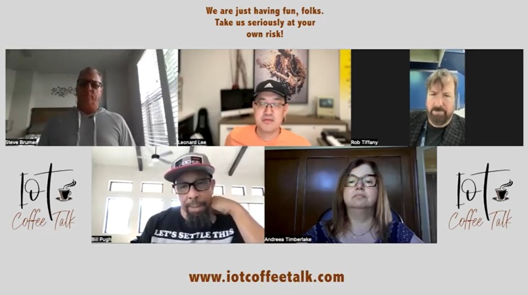 IoT Coffee Talk: Ep#125 - Big Ass Fans!!! Joined w/ Andreea @andreea @aztimber, Steve @sbrumer , Leonard @ebizexec , Bill @ConnectThatCity , and Rob @RobTiffany #hurricaneian #infrastructurebill #recession #inflation #edgecomputingworld #bigASSfans #iot #iiot @stephatkins @gy4nt