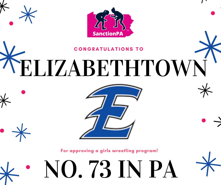 We're rolling!  Congrats <a href="/EtownAreaHS/">Elizabethtown Area HS</a> for starting a girls wrestling team! 27th program for District 3! #SanctionPA <a href="/PAPowerWrestle/">PA Power Wrestling</a> <a href="/PA_wrestling/">PA-Wrestling.com</a> <a href="/ScottFMartin/">Scott Martin</a> <a href="/ptoc134/">Pat Tocci</a> <a href="/etownPAschools/">etownPAschools</a>