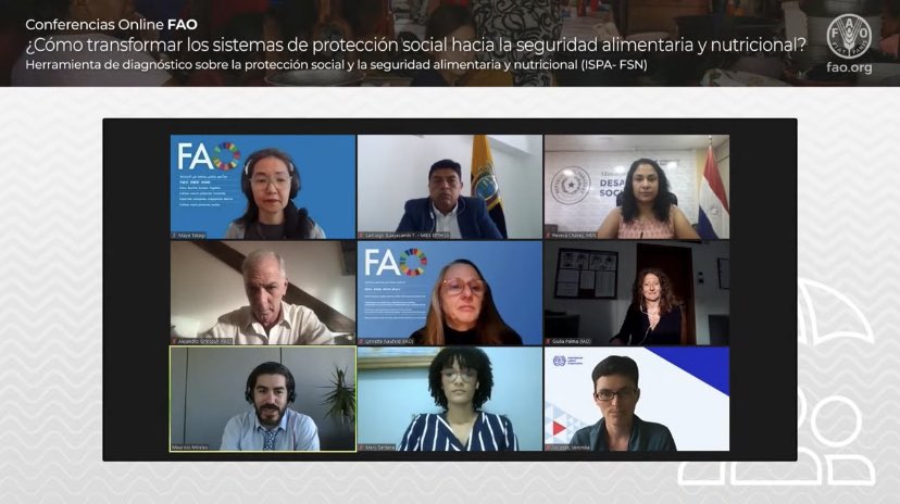 Gracias <a href="/FAOAmericas/">FAO Américas</a> y a los más de 750 asistentes por un excelente seminario sobre Cómo transformar los sistemas de #ProteccionSocial hacia la #SeguridadAlimentaria y nutricional ? Si  te lo perdiste míralo aquí fao.org/americas/event…
