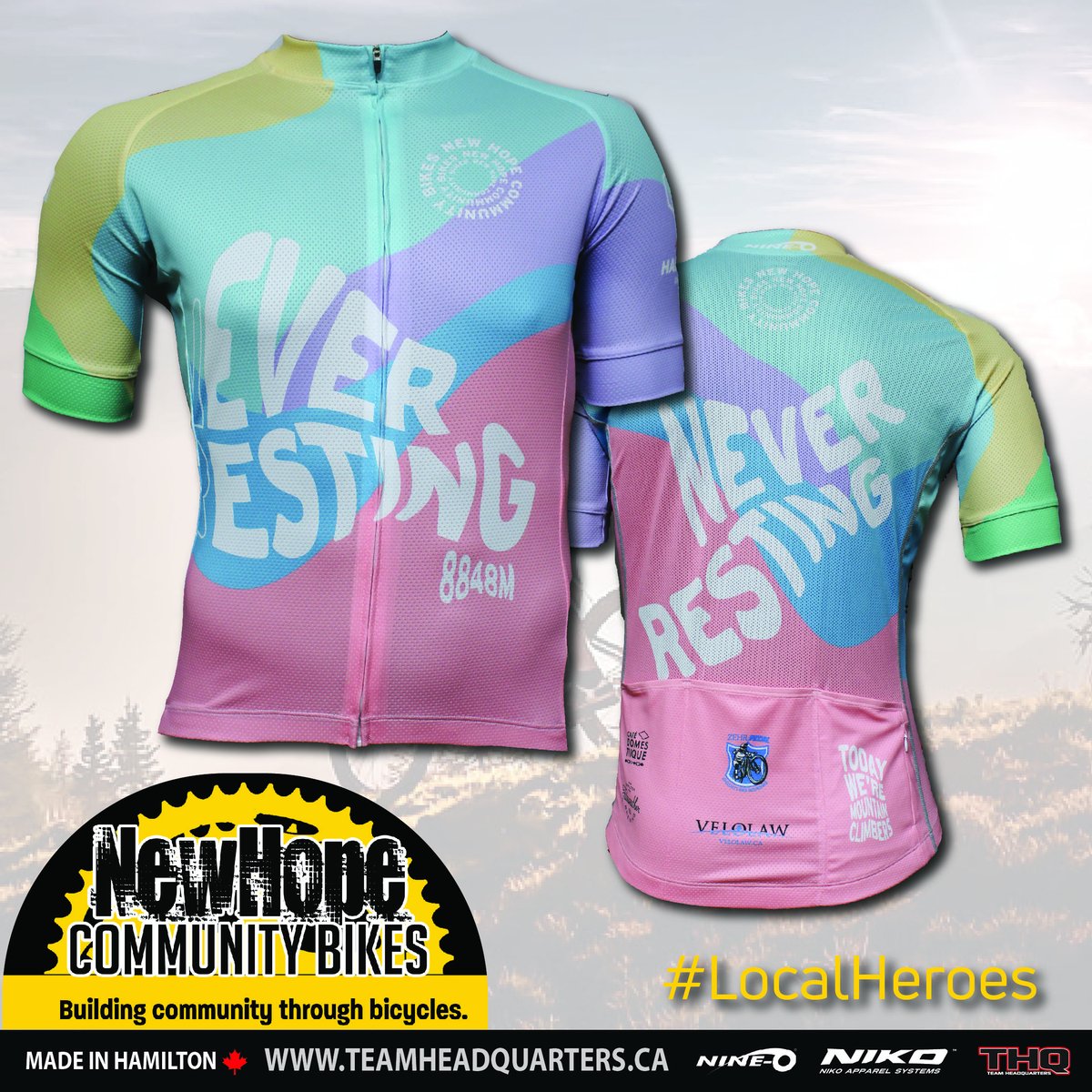 Thank you to <a href="/NewHopeBike/">New Hope Comunity Bikes</a>  for choosing <a href="/GoLike_NineO/">Nine-O</a> to create your cycling jerseys for Everesting 2022!
We are proud to outfit #LocalHeroes in our community.
#GoLikeNineO #MadeInHamilton #HamOnt #MadeInCanada #CustomMade #LocallyMade #Hamilton #ShopLocal #THQ #Niko #NikoApparel