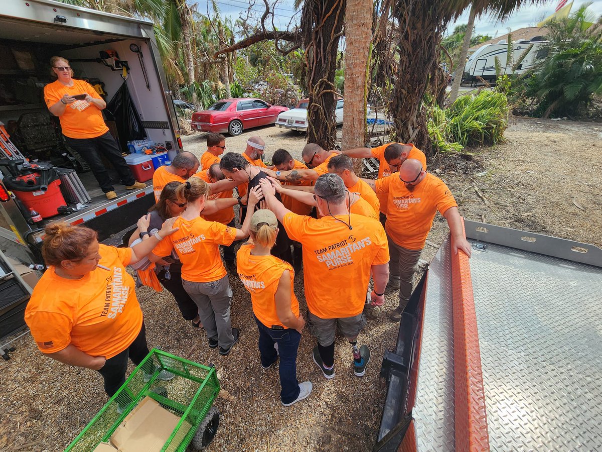 I thank God for our <a href="/SamaritansPurse/">Samaritan's Purse</a> #TeamPatriot who are serving alongside our disaster relief teams in Florida, helping victims of Hurricane Ian in Jesus’ Name. These men and women participated in our Operation Heal Our Patriots project for wounded veterans and their spouses.