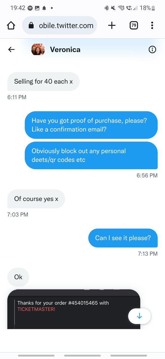 HarrySmithHJS's tweet photo. @ioanwebb Also don't attempt to use @Veronica88290, she will scam you. Tried to show me a clearly fake purcahse confirmation email from the wrong ticket provider. Only kaboodle sells printworks tickets #printworks #AfterLife https://t.co/KKyBfG7gjo