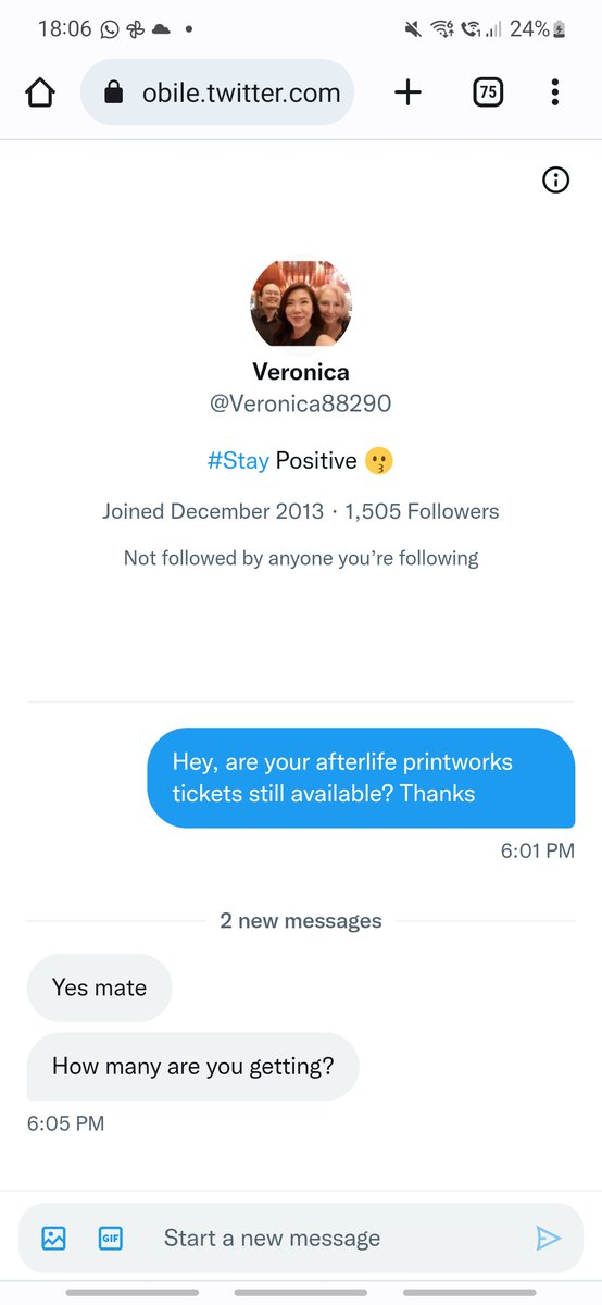 HarrySmithHJS's tweet photo. @ioanwebb Also don't attempt to use @Veronica88290, she will scam you. Tried to show me a clearly fake purcahse confirmation email from the wrong ticket provider. Only kaboodle sells printworks tickets #printworks #AfterLife https://t.co/KKyBfG7gjo
