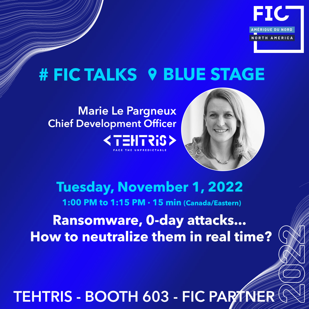 tehtris's tweet photo. [SAVE THE DATE] @tehtris sera au @FICAmNord les 1 &amp; 2 Novembre, Stand 603 @Palais_Montreal 🚀

Découvrez avec @MLePargneux comment neutraliser en temps réel les #ransomware &amp; #cyberattaques #0day.

🔔 01/11 - 13h📍 Blue Stage 
👉 https://t.co/JsDAWAjjHt

#cybersecurite https://t.co/UOTThwC7uQ