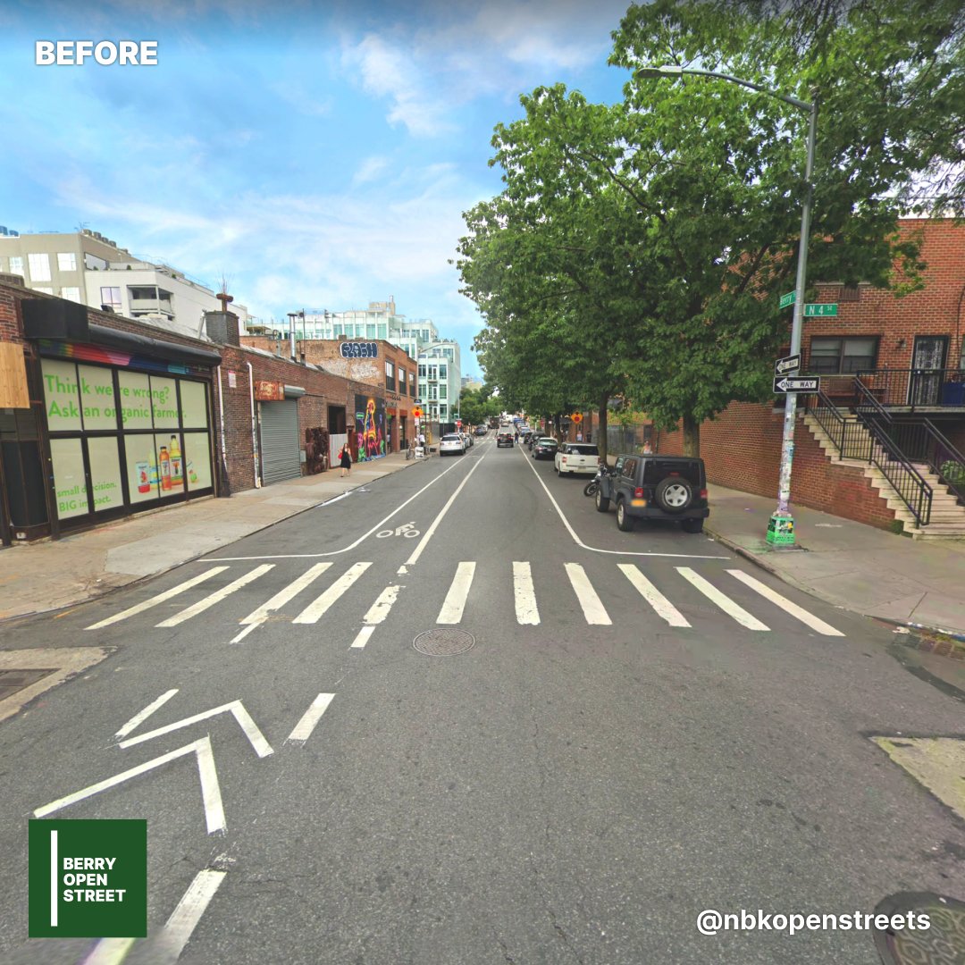 nbkopenstreets's tweet photo. This image depicts current @nyc_dot safety upgrades planned for #BerryOpenStreet. Your petition signature is needed to help realize this plan as early as Spring 2023. Sign here: https://t.co/8yazupYMaV https://t.co/Ngy6eW9z0i