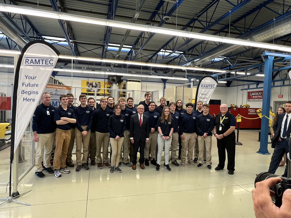 Tri-Rivers (@tririverscc) on Twitter photo Governor Dewine visits Tri-Rivers Career Center’s RAMTEC.  #dewine Governor Dewine visits Tri-Rivers Career Center’s RAMTEC.  #dewine