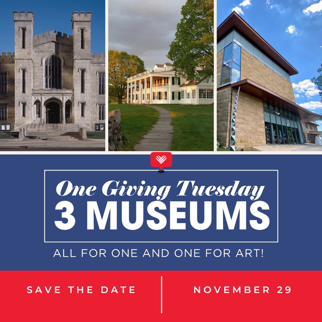SAVE THE DATE: 11/29 One Giving Tuesday, 3 Museums
All for one and one for art! How great is that? The link will go live on November 29, 2022. #givingtuesday2022 #GivingTuesday