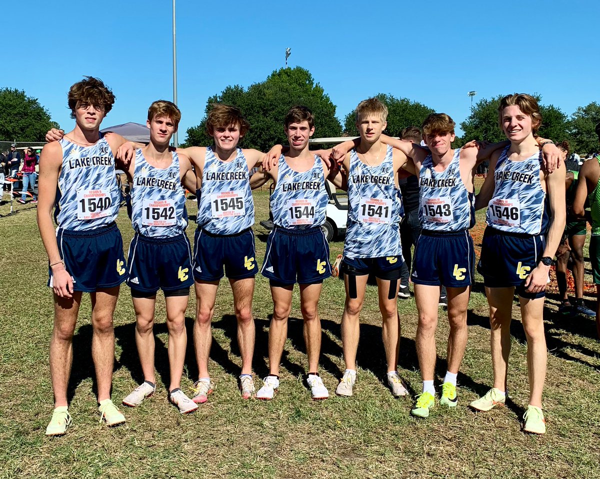 LakeCreek_XC's tweet photo. Guess who’s headed to Round Rock?!?! 😎 
#LCXCState2022🦁 https://t.co/g7iCO9jCir