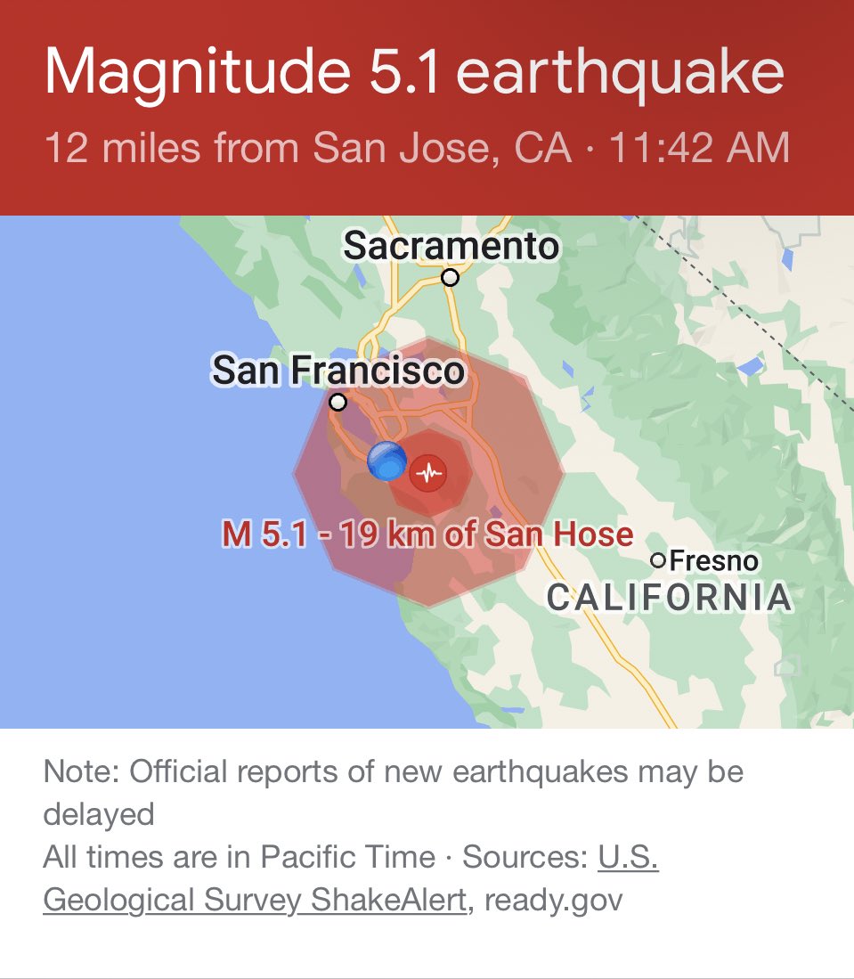 NixWhistle's tweet photo. Yes felt tremors under desk
#earthquake 
Came running out of building @PlugandPlayTC 

Everybody else continued biz as usual 

Reminded ourselves that  we are in #California 

Silently going back to desk as like nothing happens now 🤣 https://t.co/AU916LgLcf