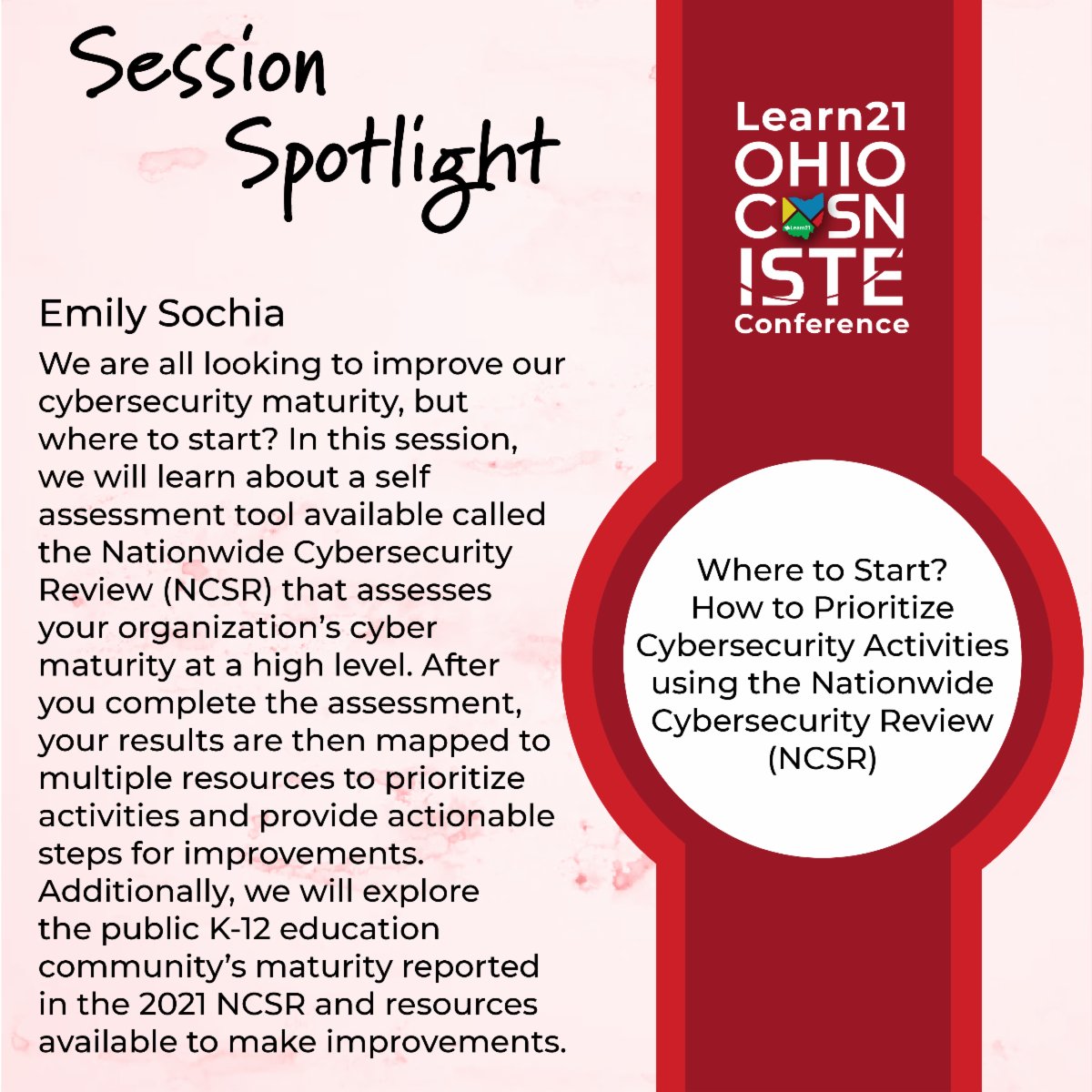 Session Spotlight! Register to attend the sessions being offered at the Learn21 Ohio CoSN/ISTE Conference!
bit.ly/L21Conf
#OhioCoSN #L21Conf