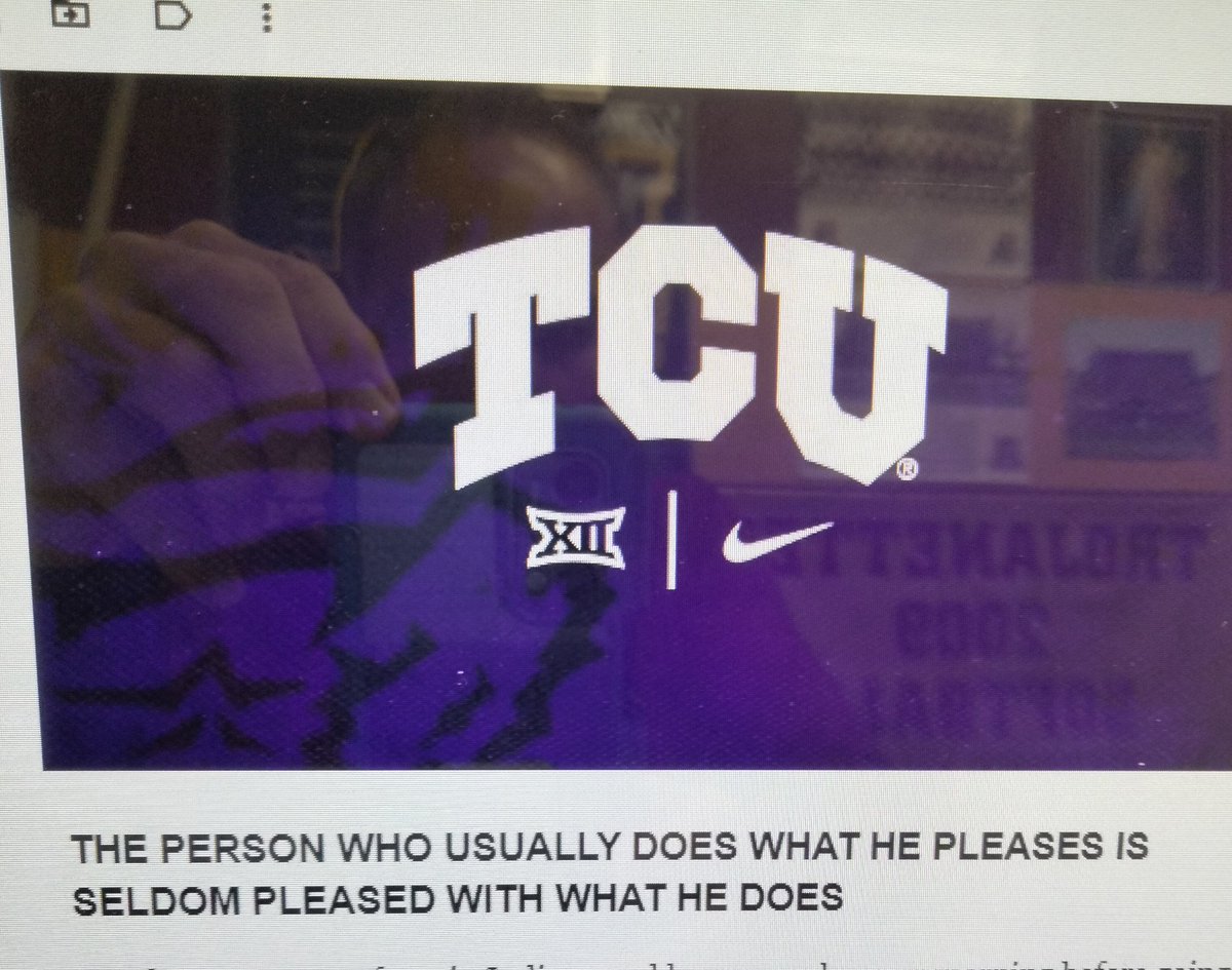 coachjtrojans's tweet photo. TCU sent this to me today...very true... We all have assignments that must be fulfilled. https://t.co/qYb1asJToR