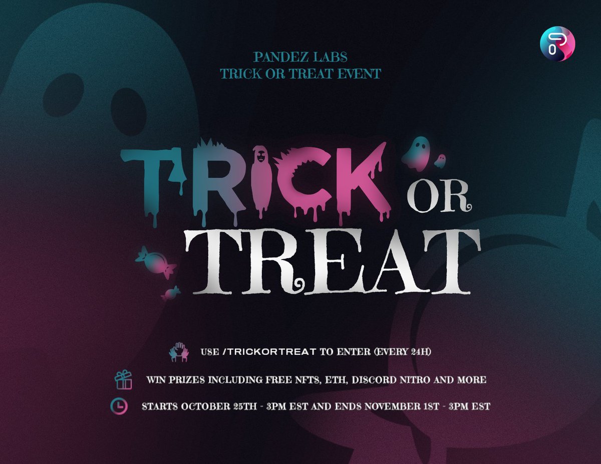 Introducing the Pandez Labs Trick or Treat Event 🎃

Win prizes like free NFTs, ETH, Discord Nitro and more!

Let's dive in 🧵 👇