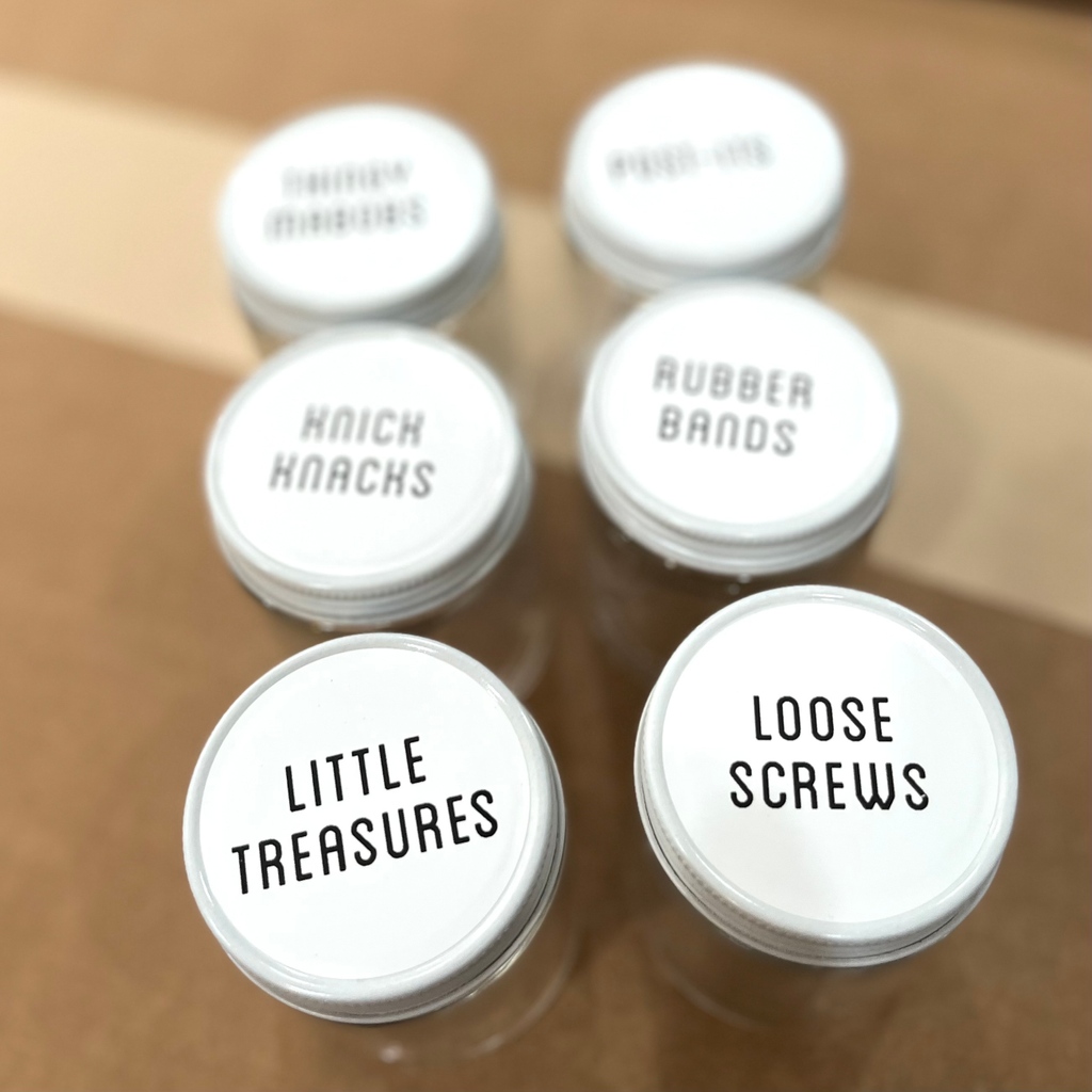 How cute are these?
Our personalized junk, eh..., office drawer jars.
The perfect little gift for your friends &amp; family.

What's in your junk drawer?
#officespace #workspace #fun #officedesign

#Blisshaus - Pretty #pantrywithapurpose
#plasticfreeliving simple &amp; oh so beautiful 😍