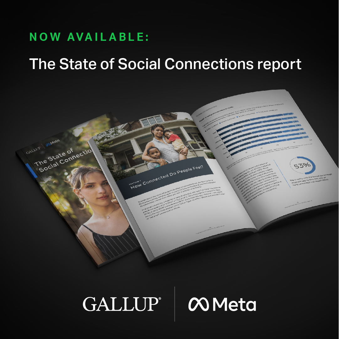“People have a basic fundamental to relate to each other. And social media can accelerate and facilitate that.” – Will Tov Learn more about our work with @Meta on the State of Social Connections Study: on.gallup.com/3f4hJHa