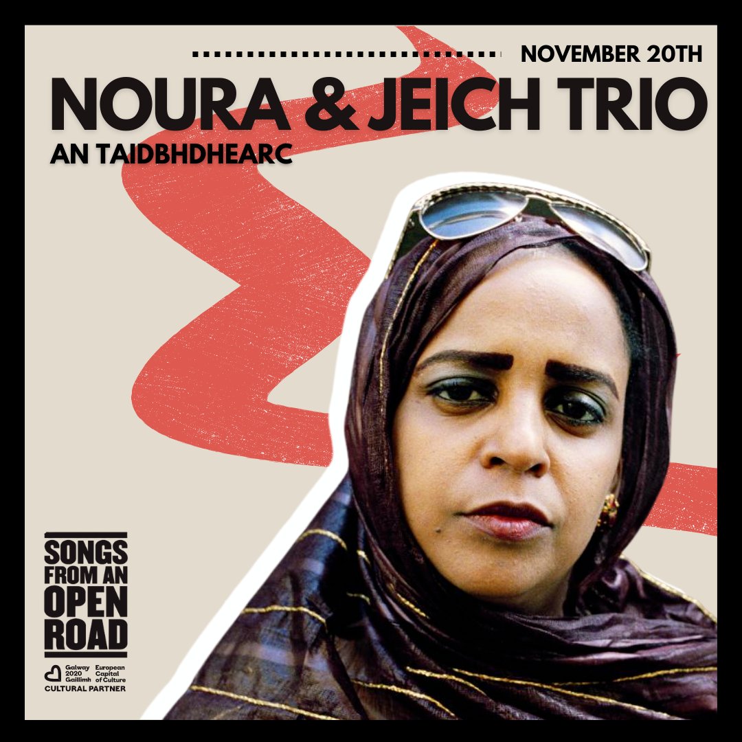 sfaorfestival's tweet photo. We are thrilled to welcome The Noura &amp; Jeich Trio featuring @NMSeymali Jeich Ould Chighaly, and Mohammed Minne.

Join us on Sun Nov 20th in @cafeantaibhdhearc

Tickets: https://t.co/lPEKKtR0Vf

#SFAOR #Galway #nouramintseymali #NouraJeichTrio https://t.co/cbd0lXyCJC