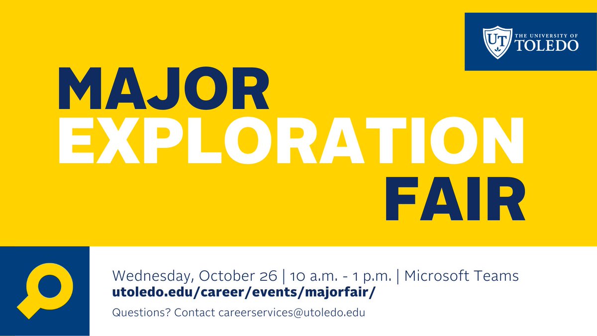 Major Exploration Fair is TOMORROW! Click the link to register if you are unsure about your major! utoledo.edu/career/events/…