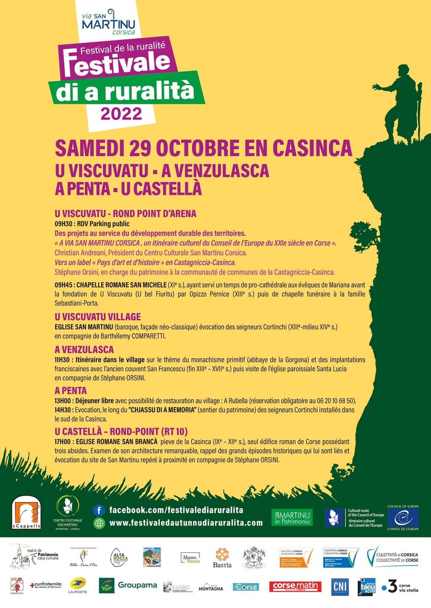 [ FESTIVALE DI A RURALITÀ] 
 à #Vescovato le samedi 29 octobre 2022. 
Venez nombreux !
#corse